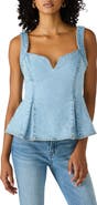 Steve Madden Zenia Stretch Cotton Peplum Top
