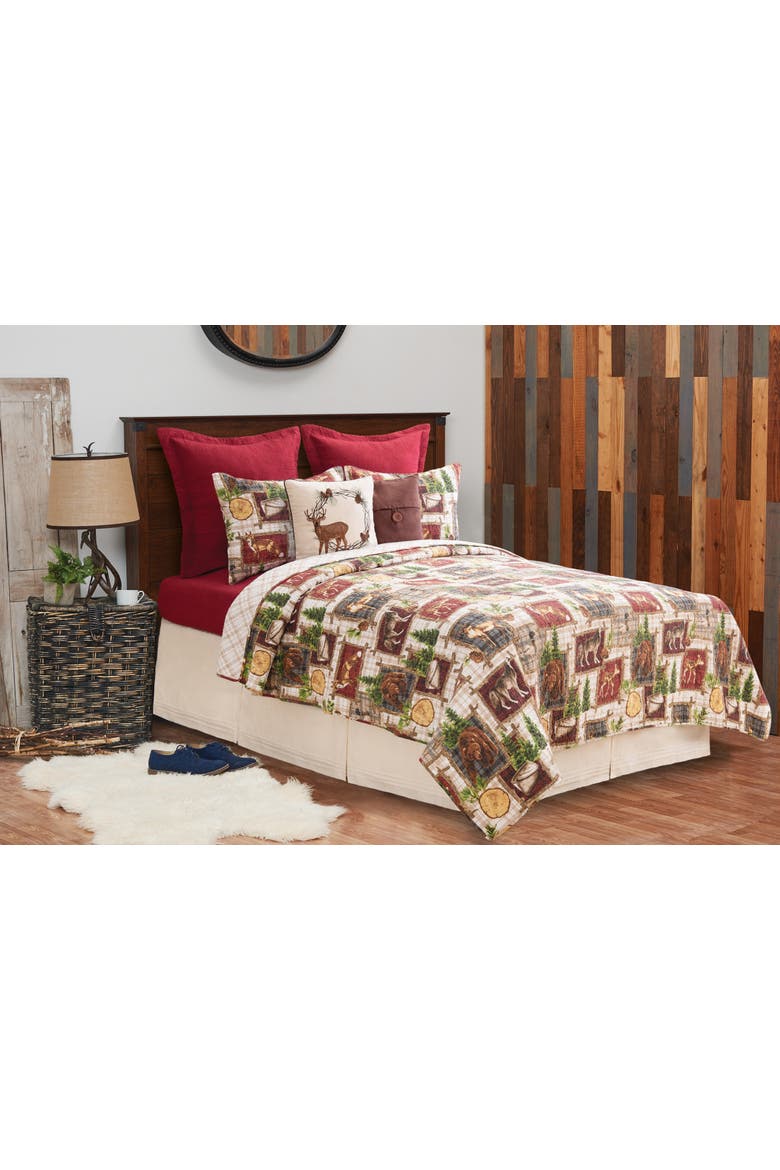 Bryson Retreat Cotton Quilt Set  - Reversible and Machine Washable, Alternate, color, Red