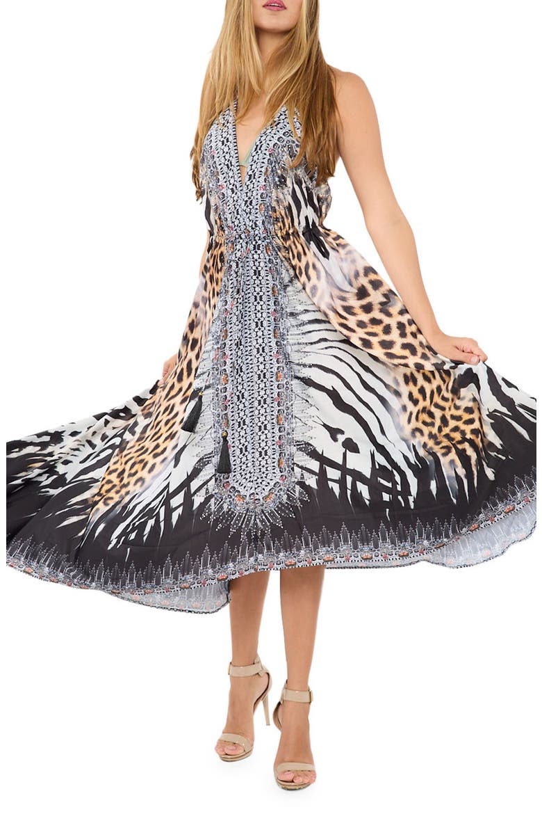 Brown Halter Dress, Main, color, BROWN