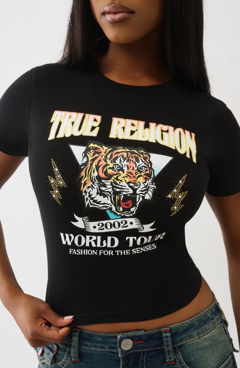 True Religion Tiger Graphic Baby T-Shirt, Alternate, color, Jet Black