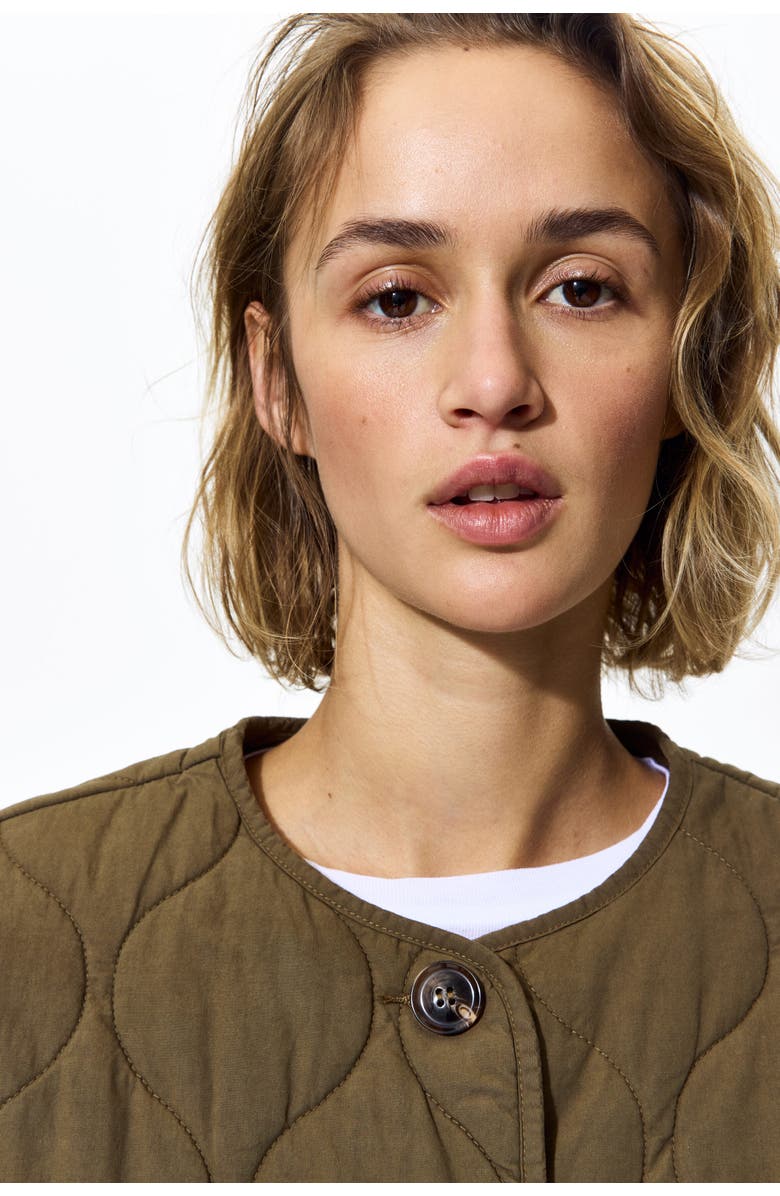 H&M Quilted Jacket, Alternate, color, Dark Khaki Green