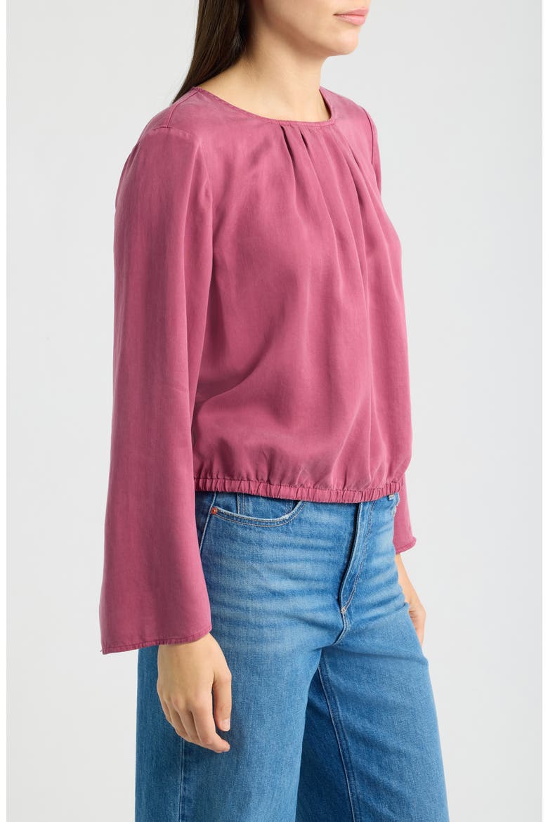 Pleated Top, Alternate, color, ROSY SANGRIA