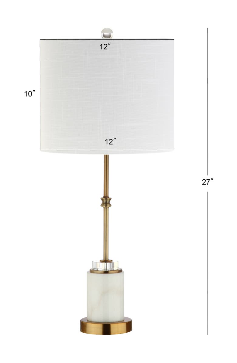 JONATHAN Y Harper 27" Marble/Crystal LED Table Lamp, Brass, Alternate, color, White/Brass Gold