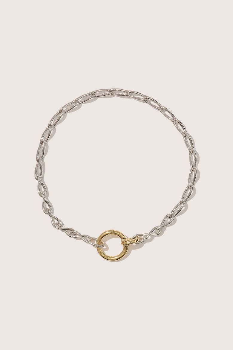 Sterling Silver and 14kt Gold Vermeil Eternal Link up Bracelet, Main, color, Silver