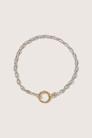 Otiumberg Sterling Silver and 14kt Gold Vermeil Eternal Link up Bracelet
