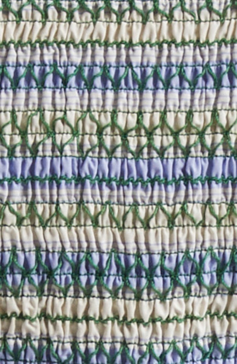 Stine Goya Mixed Stripe Smock Bodice Organic Cotton Dress, Alternate, color, Pastel Stripes