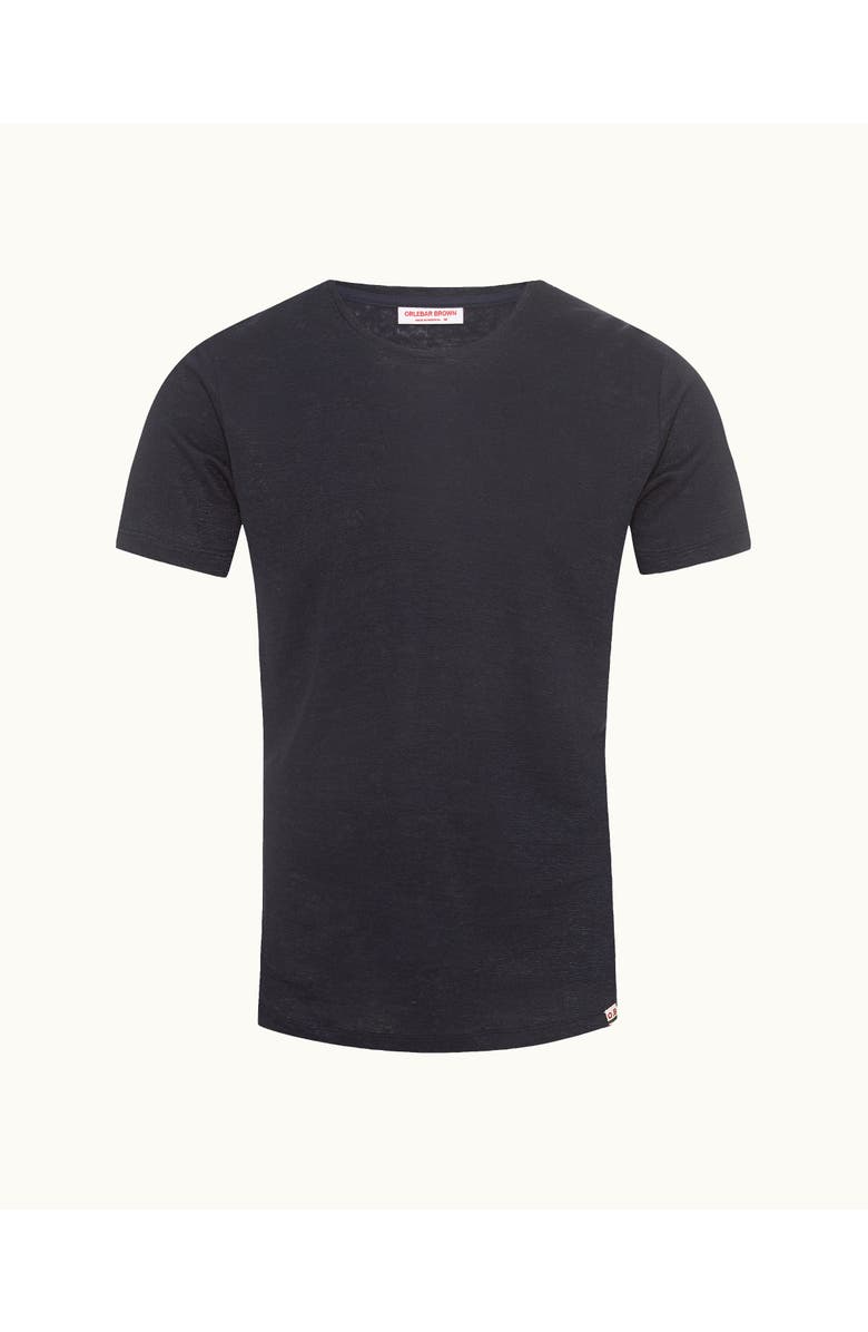 Orlebar Brown Ob T Linen Tailored Fit Crewneck T-Shirt, Alternate, color, Night Iris