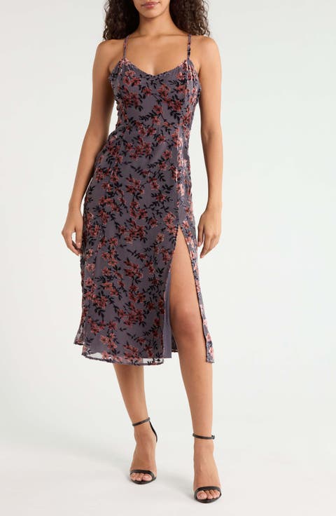 grey floral midi dress Dresses for Women no fuss