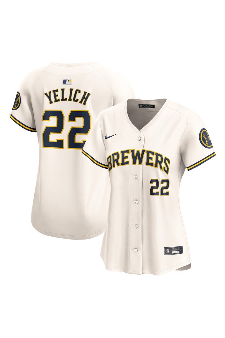 Women's Nike Christian Yelich Cream Milwaukee Brewers Home Limited Player Jersey, Main, color, Cream