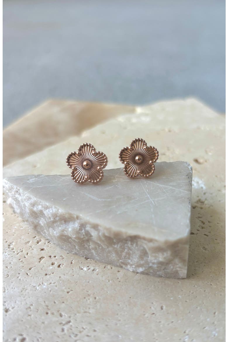 Beaded Flower Stud Earrings, Alternate, color, PINK