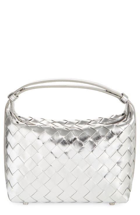 Mini Wallace Mirror Intrecciato Metallic Leather Shoulder Bag
