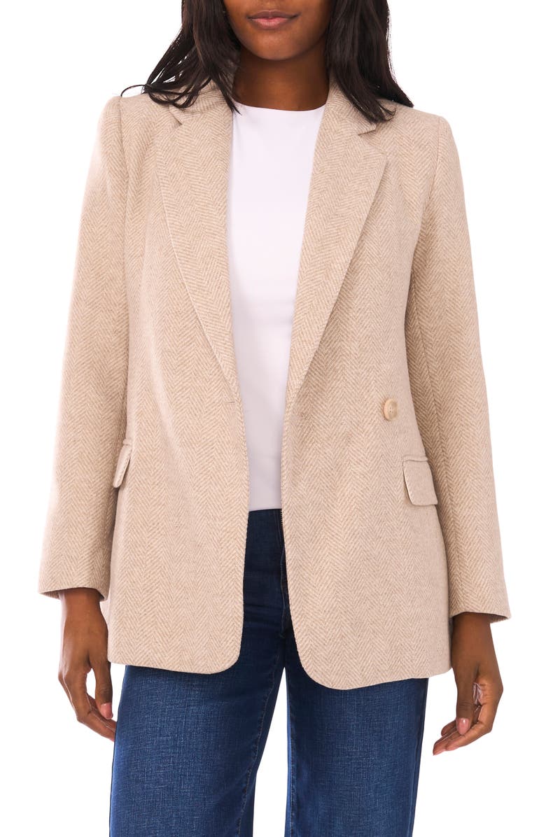 1.STATE One-Button Herringbone Blazer, Main, color, Feather Grey