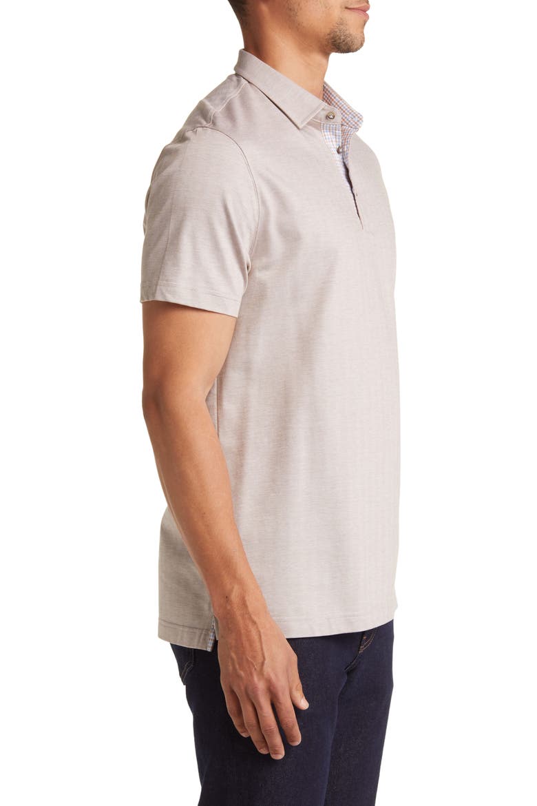 Trim Fit Short Sleeve Polo, Alternate, color, LATTE