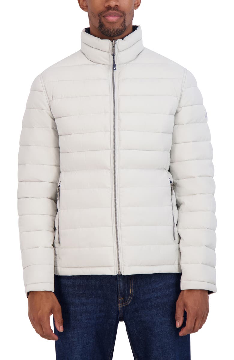 Nautica Water Resistant Reversible Puffer Jacket, Main, color, Cloud Grey