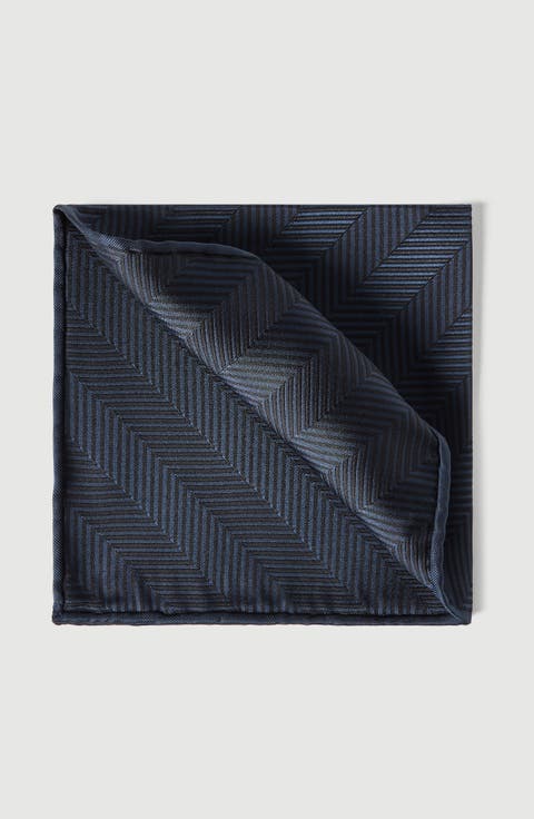 Silk chevron pocket square