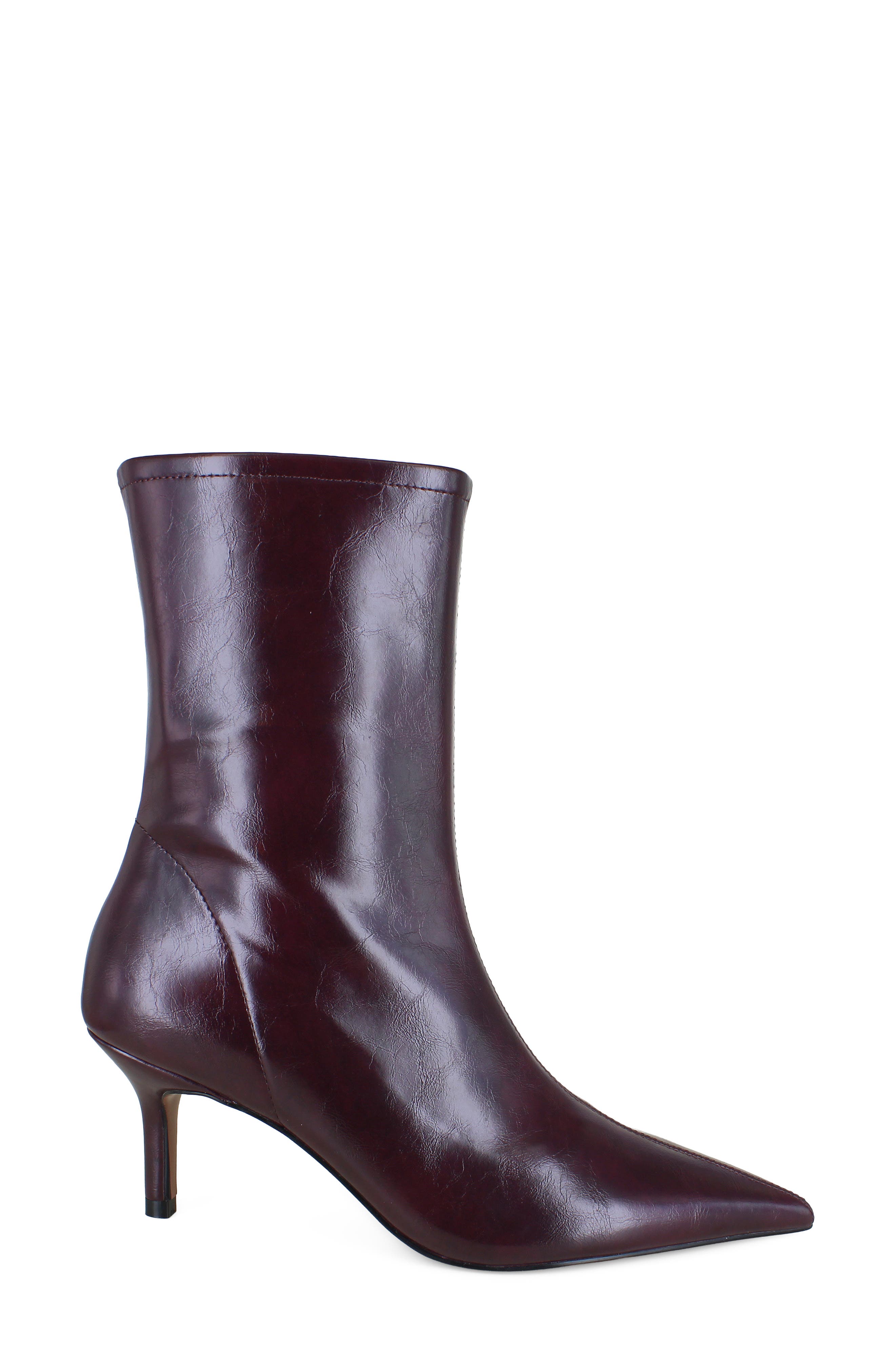 Rosalind Faux Leather Bootie, Alternate, color, BURGUNDY