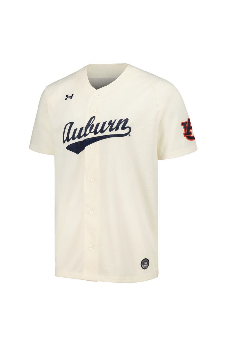 Under Armour Men's Under Armour Cream Auburn Tigers Replica Baseball Jersey, Alternate, color,