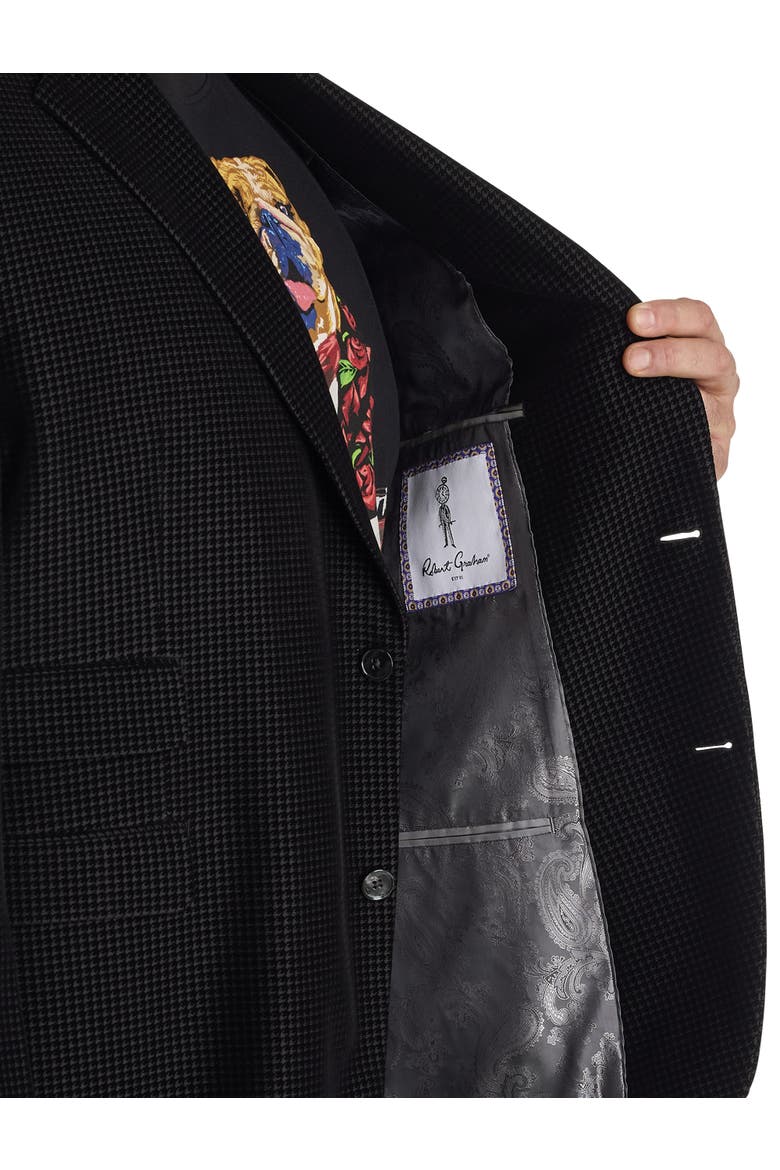 Big & Tall Colden Houndstooth Blazer, Alternate, color, BLACK