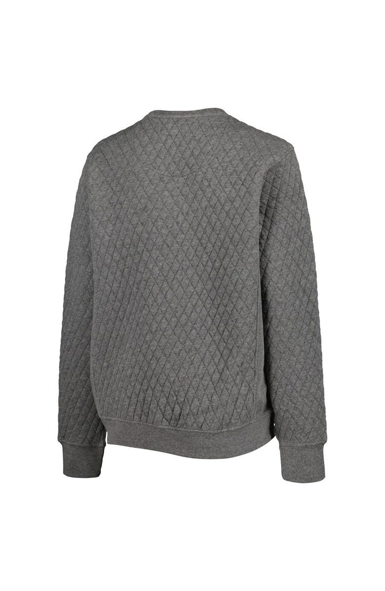 PRESSBOX Women's Pressbox Heather Charcoal Virginia Cavaliers Moose Quilted Pullover Sweatshirt, Alternate, color, Heather Gray