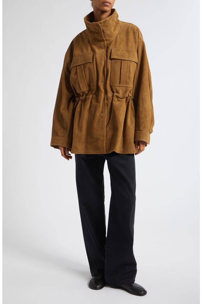 Sculptural Suede Jacket, Alternate, color, SAGE