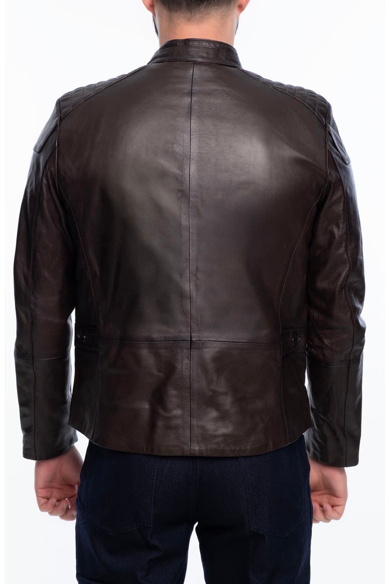 Lanier Leather Jacket, Alternate, color, DARK BROWN