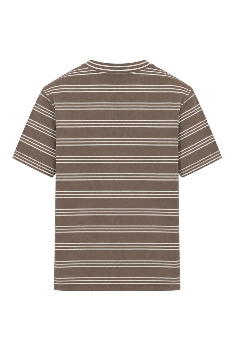 Kids' Ribbed Striped T-Shirt, Alternate, color, BROWN