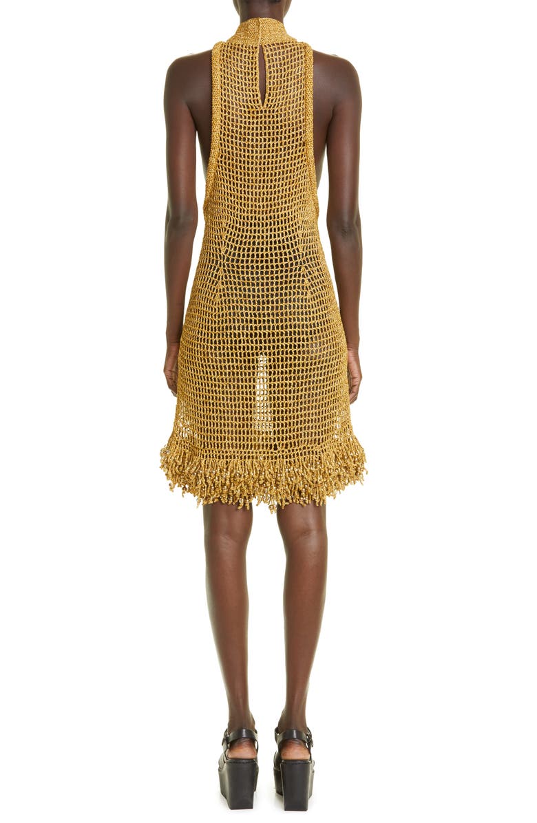 Proenza Schouler Metallic Crochet Dress, Alternate, color,