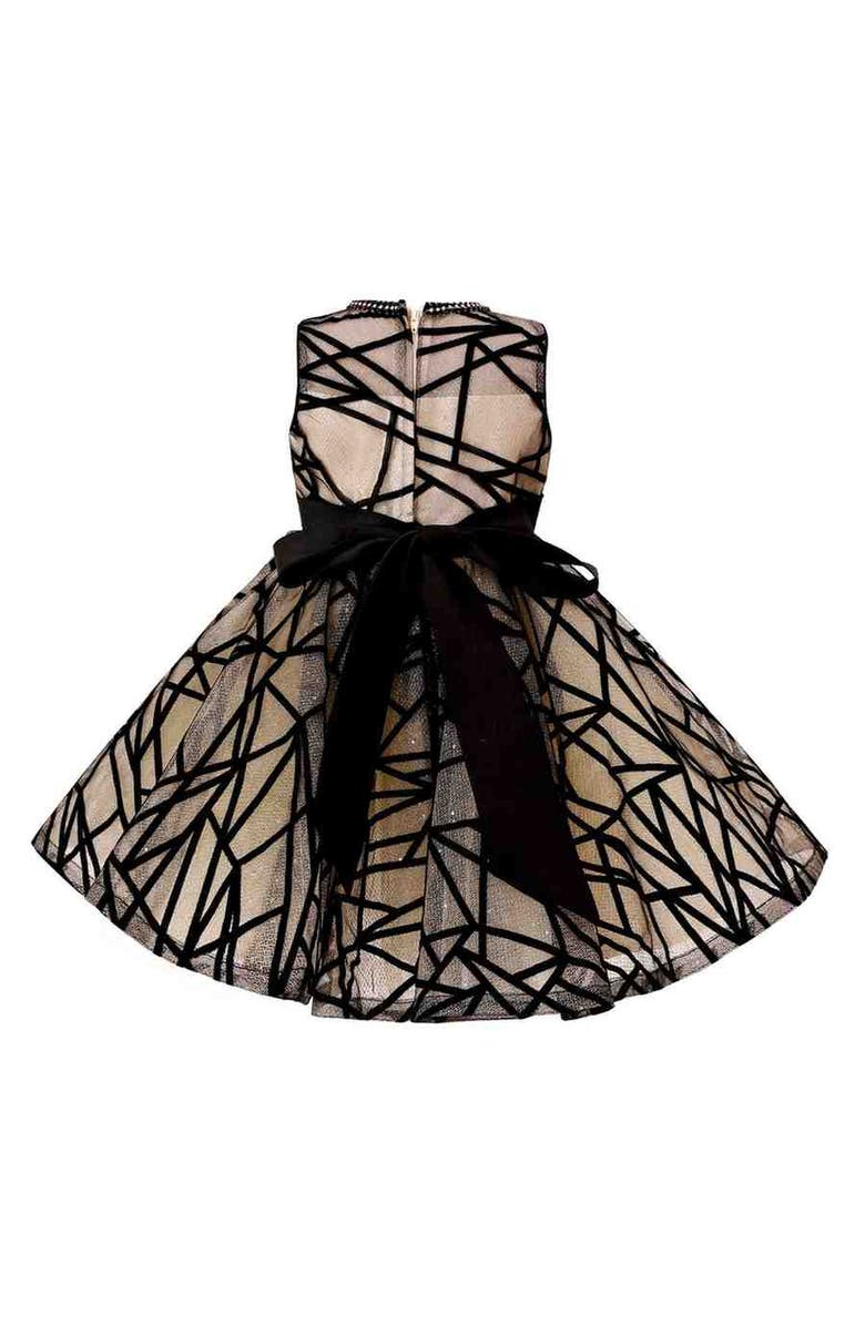 Tulleen Siena Pearl-Trim Ribbon Dress, Alternate, color, Beige