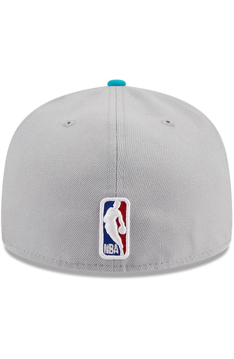 New Era Men's New Era Gray/Teal Charlotte Hornets Tip-Off Two-Tone 59FIFTY Fitted Hat, Alternate, color, 