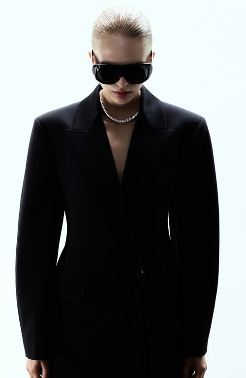 Mango X Kaia Gerber Wool Blend Blazer Dress In Black