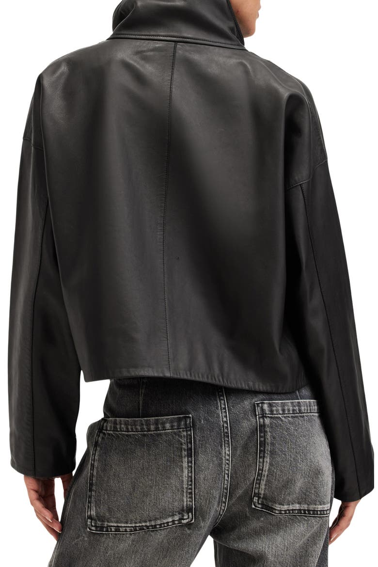 Ryder Leather Jacket, Alternate, color, BLACK