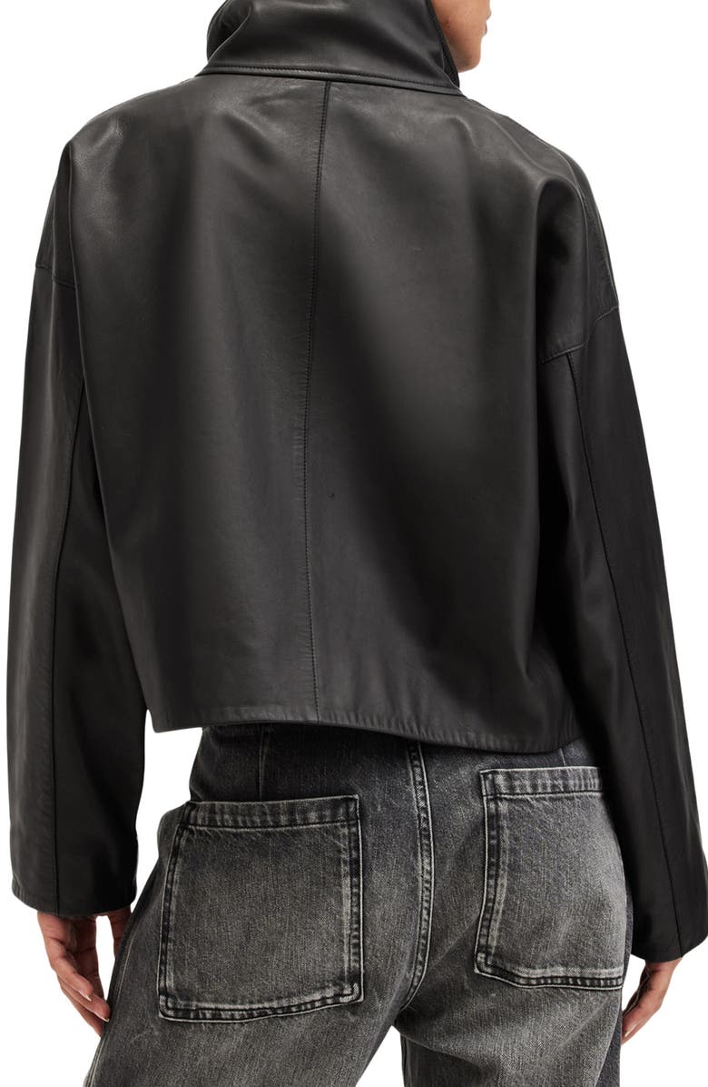 AllSaints Ryder Leather Jacket, Alternate, color, Black
