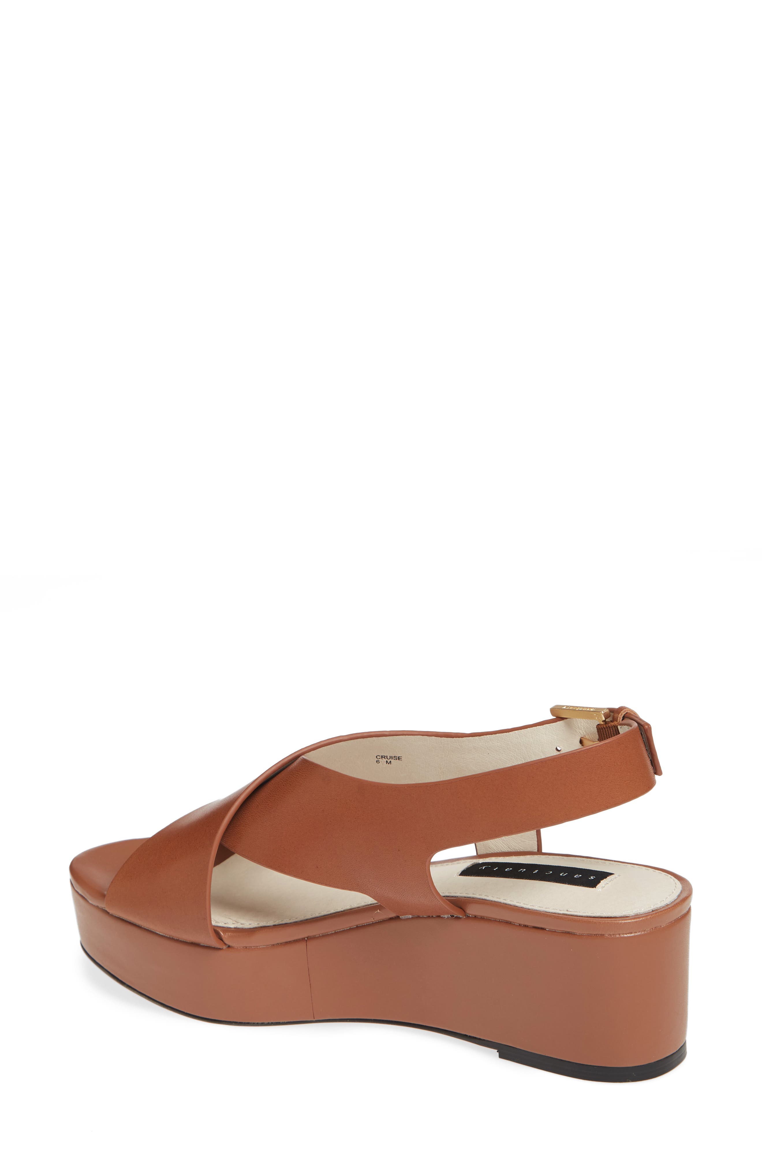 Cruise Platform Sandal, Alternate, color, COGNAC LEATHER