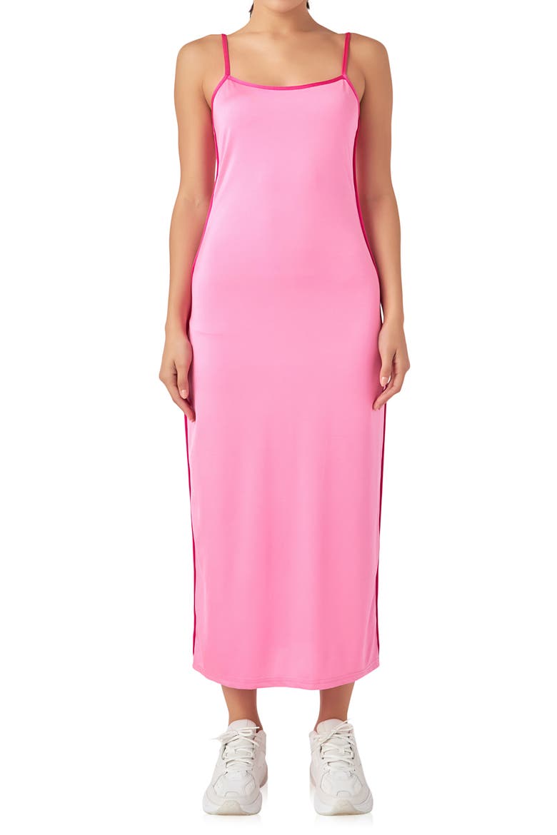 Contrast Binding Tank Dress, Alternate, color, PINK/ FUCHSIA