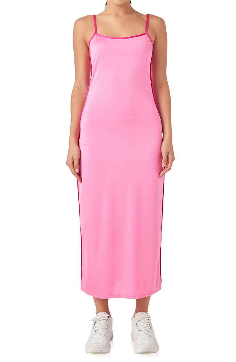 Endless Rose Contrast Binding Tank Dress, Alternate, color, Pink/ Fuchsia