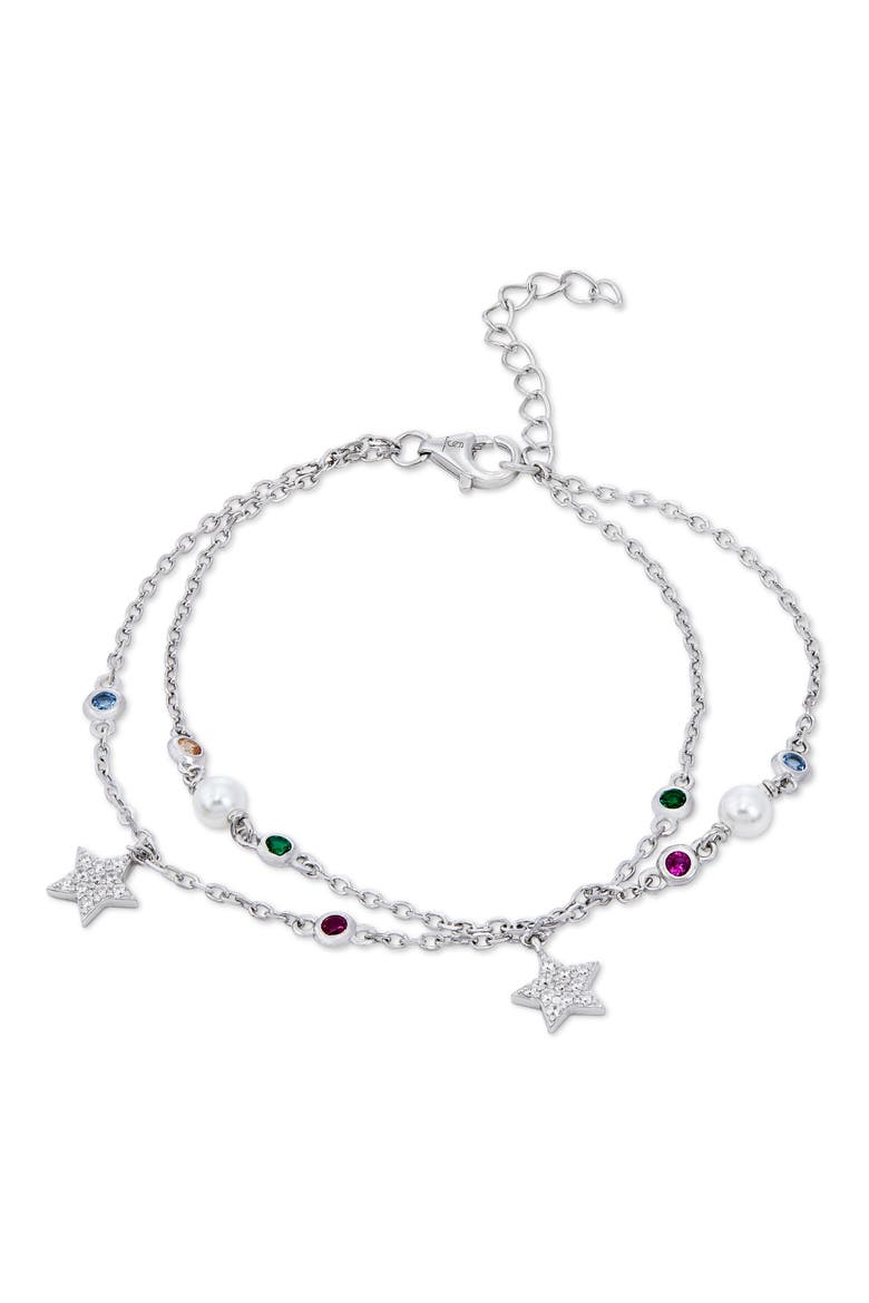 Sterling Silver Star Chain Bracelet, Main, color, SILVER