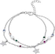 SAVVY CIE JEWELS Sterling Silver Star Chain Bracelet