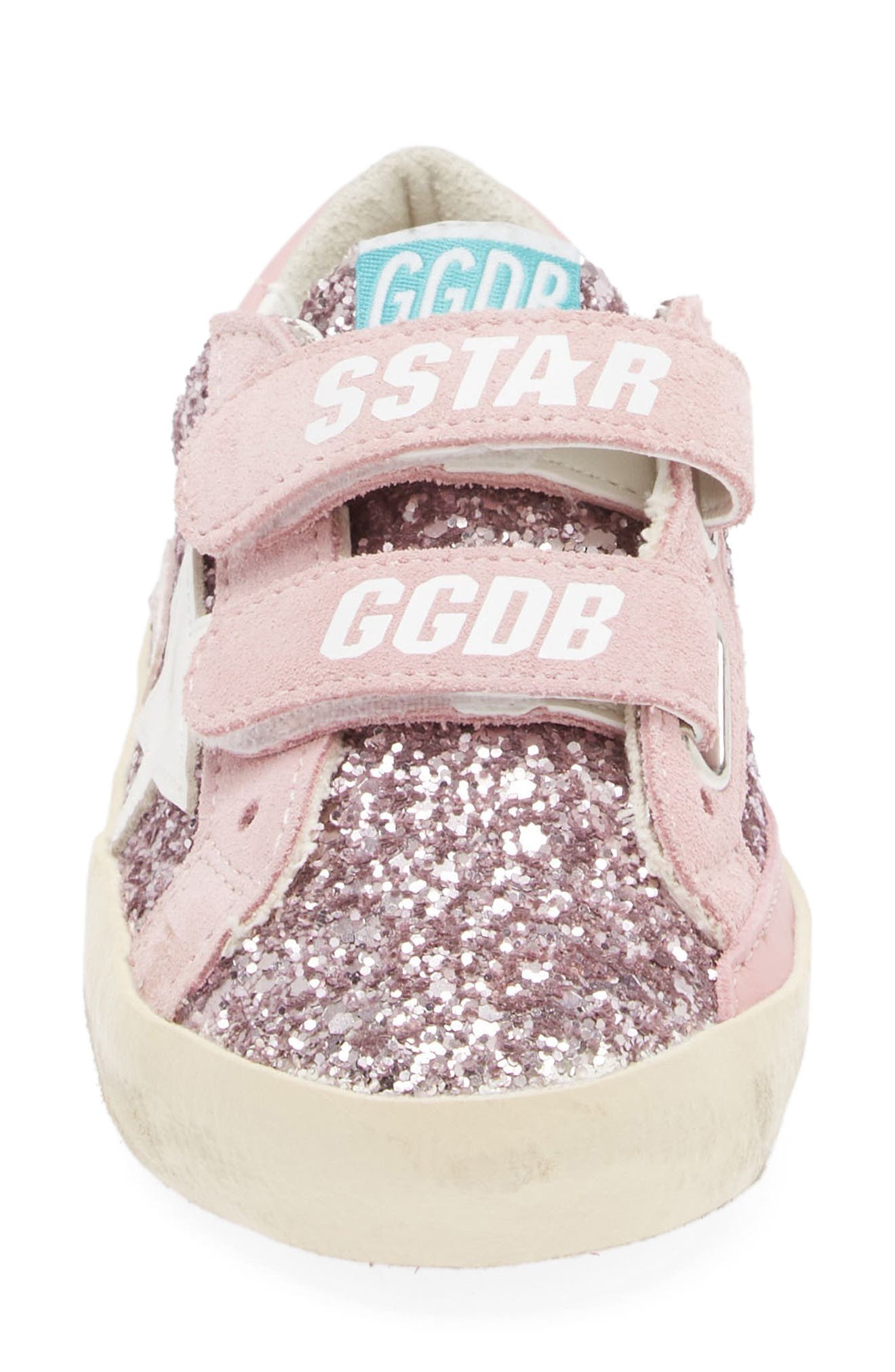 Kids' Old School Glitter Low Top Sneaker, Alternate, color, LILAC/ WHITE/ PINK