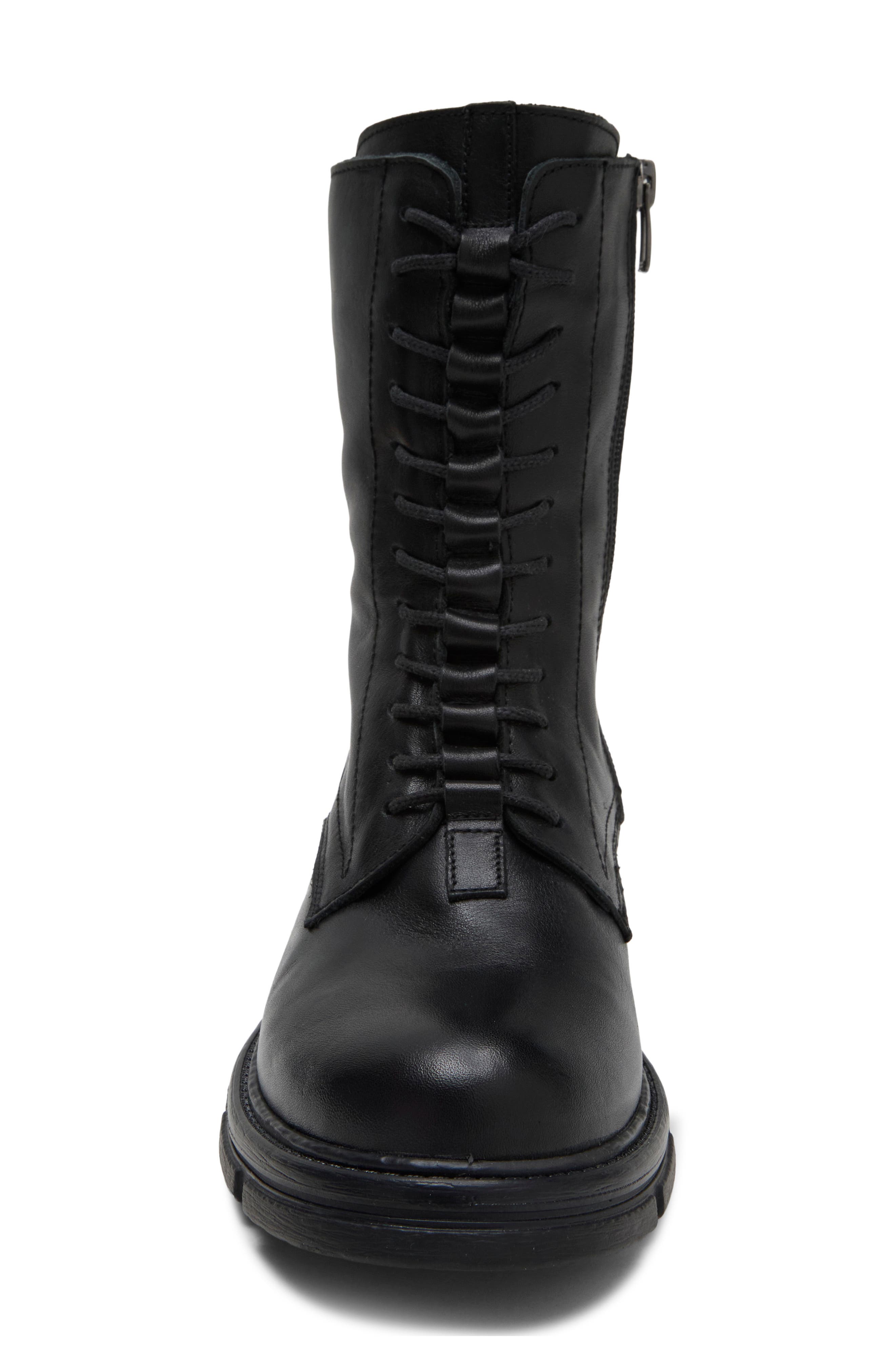 Issabel Leather Boot, Alternate, color, BLACK