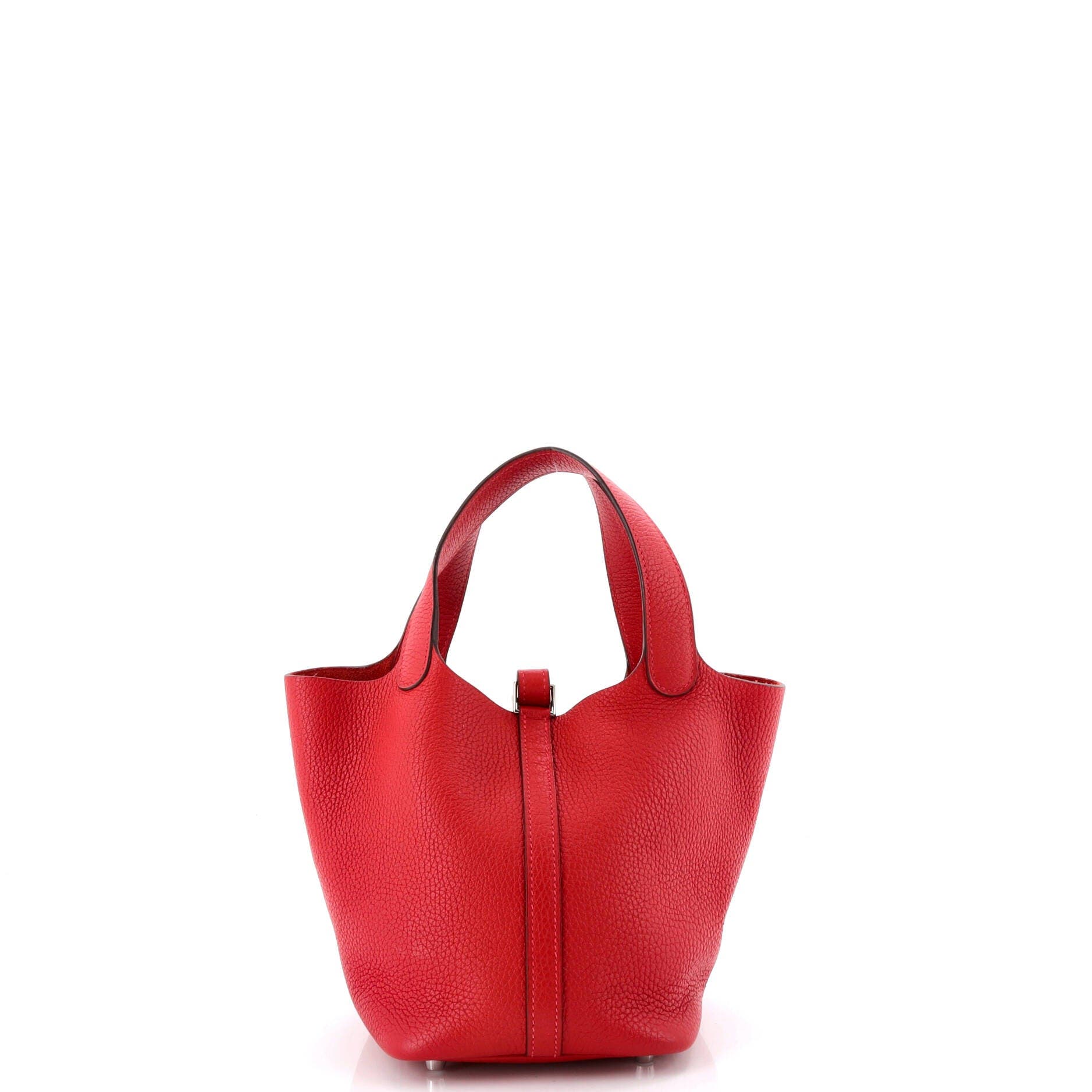 Pre-Owned Hermes Picotin Lock Bag Clemence PM, Alternate, color, Rouge Casaque