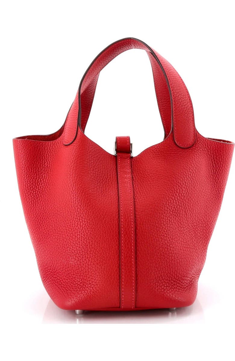 Pre-Owned Hermes Picotin Lock Bag Clemence PM, Alternate, color, Rouge Casaque