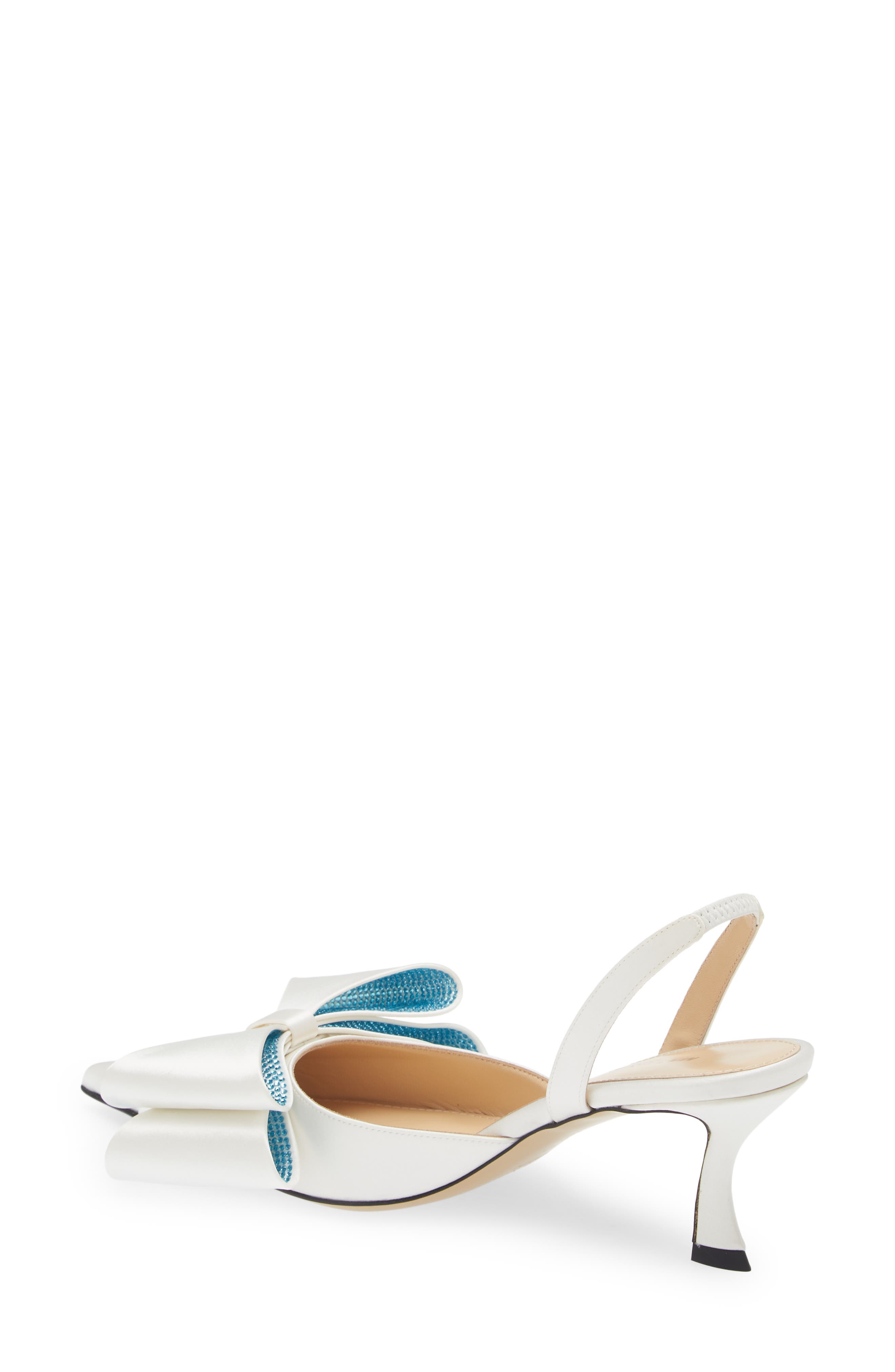 Mach & Mach Le Cadeau Bow Pointed Toe Slingback Pump, Alternate, color, 