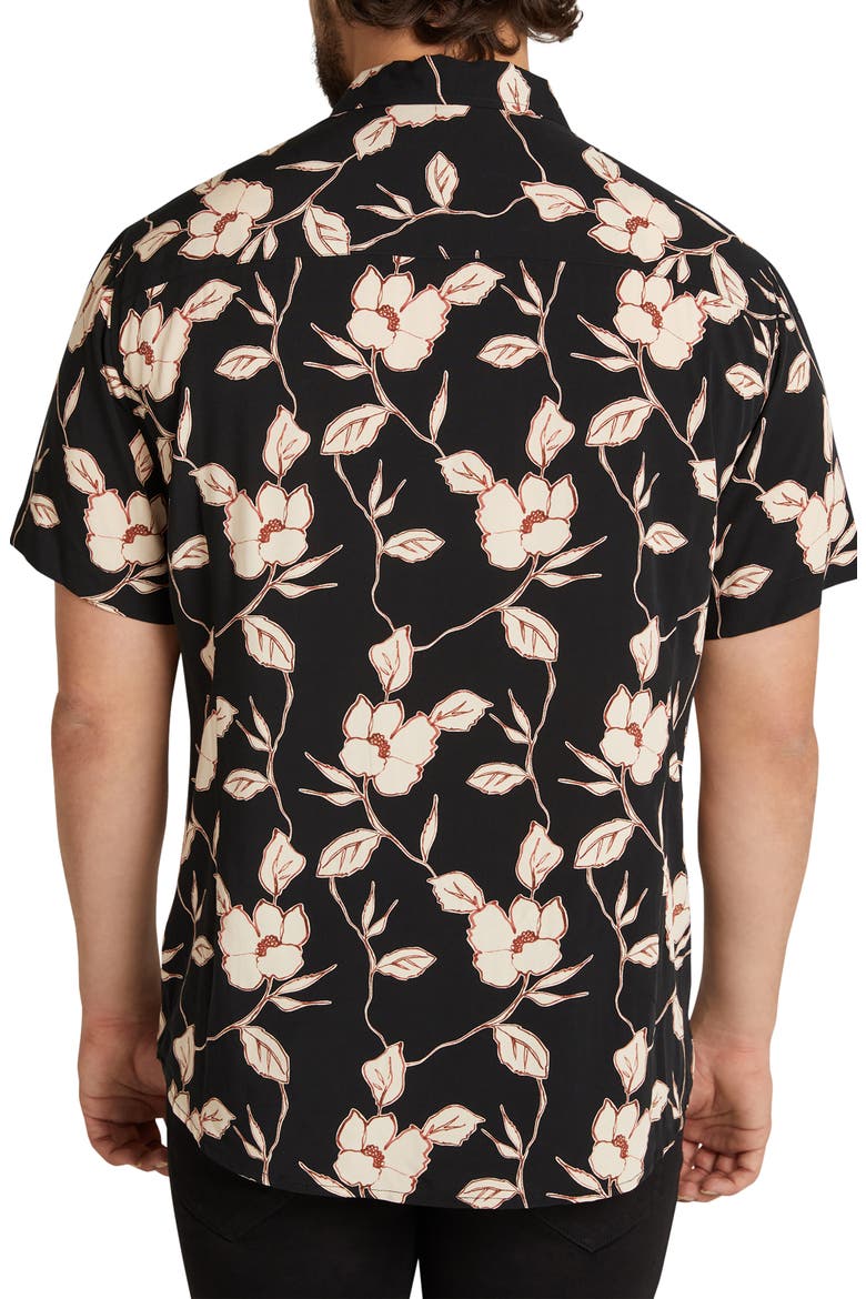Brixton Floral Short Sleeve Button-Up Shirt, Alternate, color, BLACK