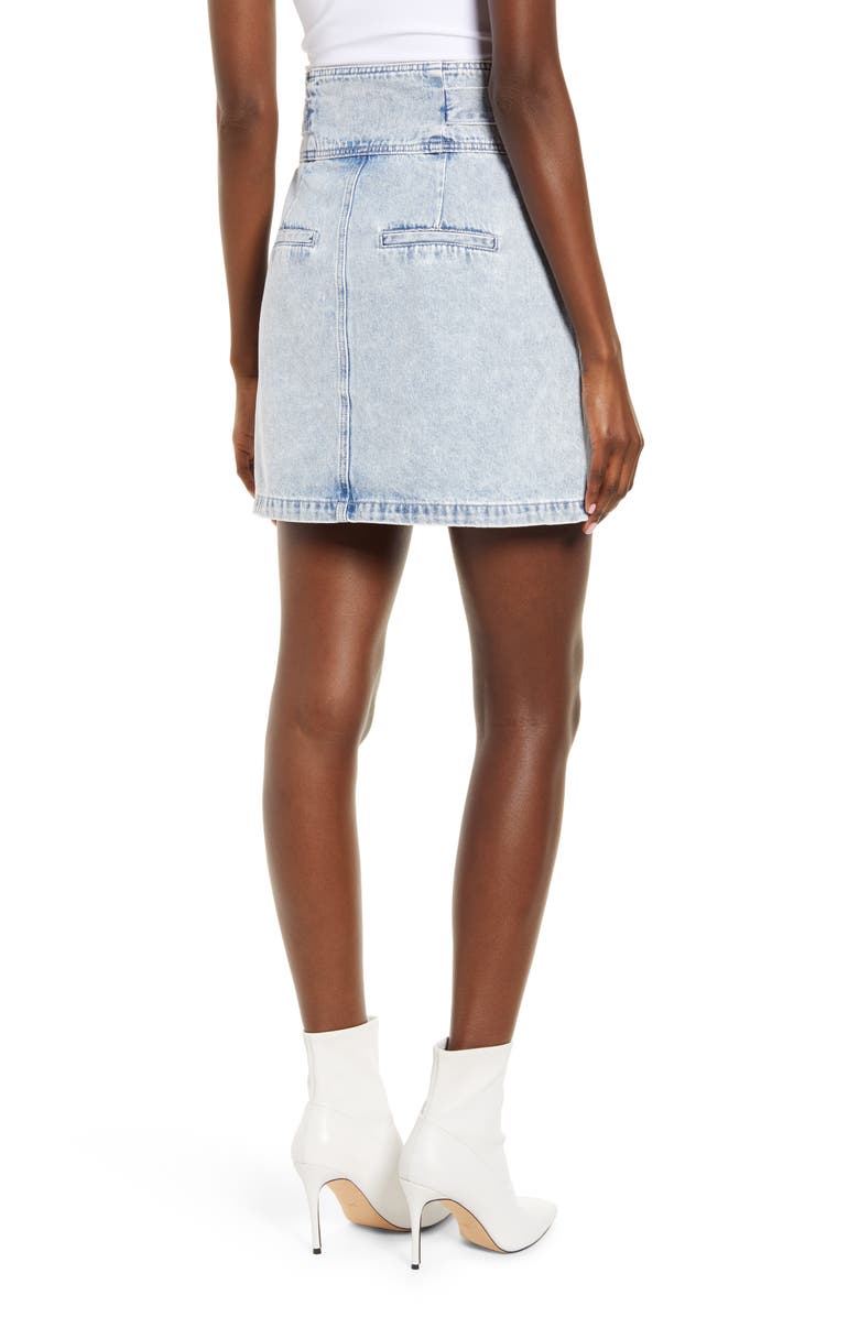 VERO MODA Tie Waist Denim Skirt, Alternate, color, 