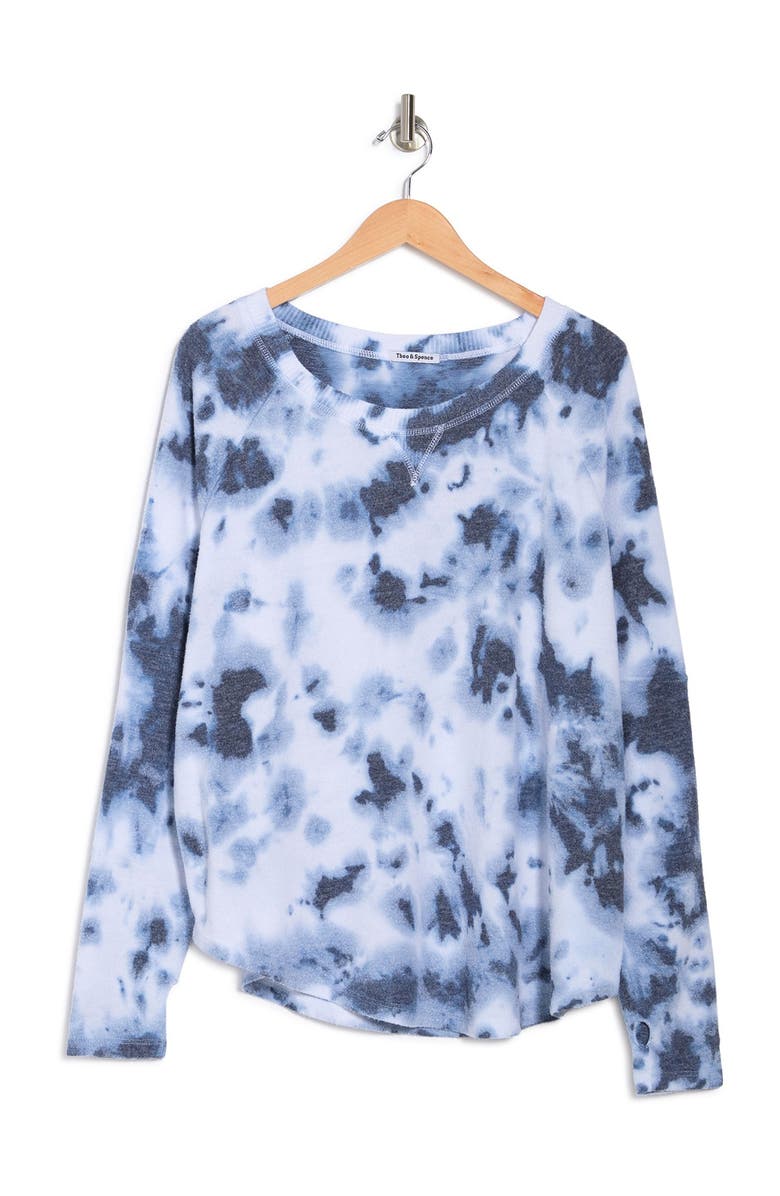 THEO AND SPENCE Tie Dye Thumbhole Pullover Sweater, Alternate, color,