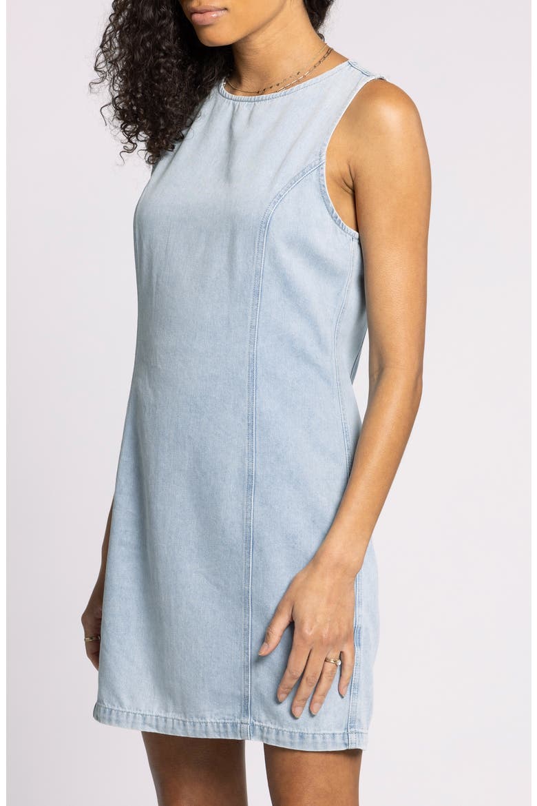 Dahlia Sleeveless Denim Shift Dress, Alternate, color, ISLA WASH