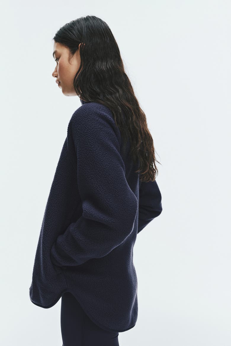 Teddy Fleece Activewear Jacket, Alternate, color, Navy blue