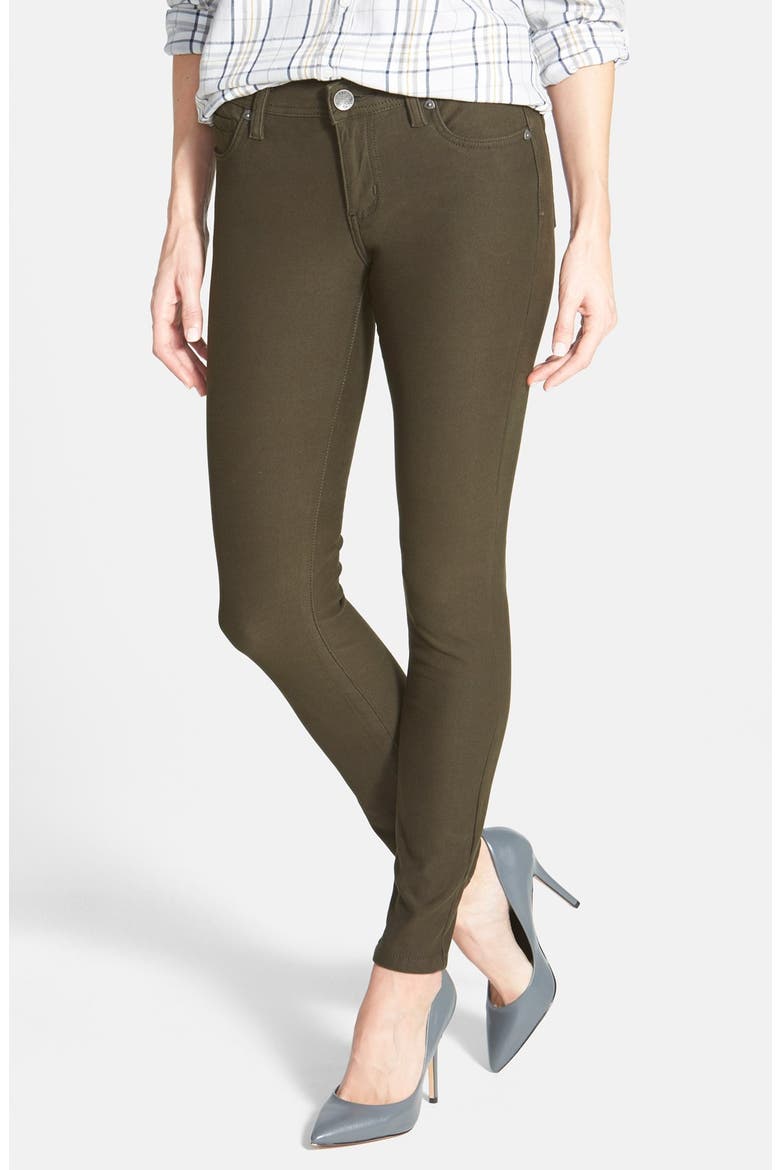 'Mia' Colored Stretch Skinny Jeans, Main, color, OLIVE