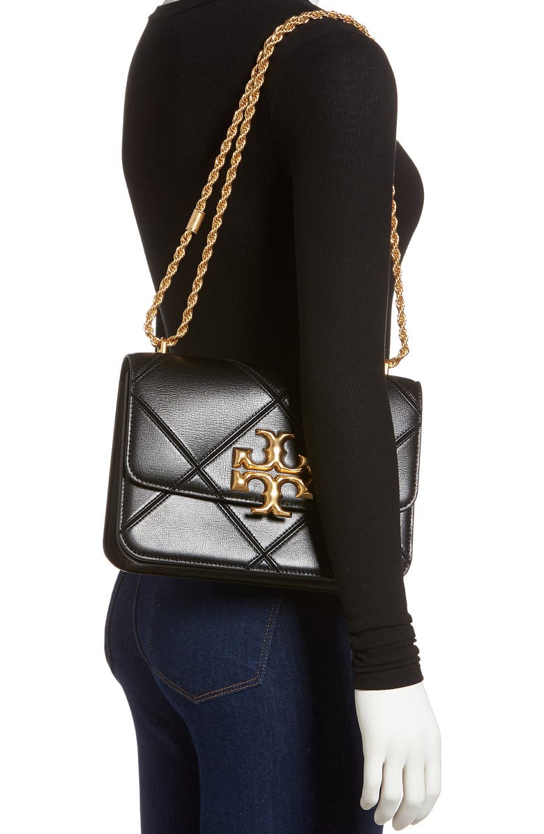 Tory Burch Eleanor Diamond Panel Leather Flap Bag, Alternate, color,