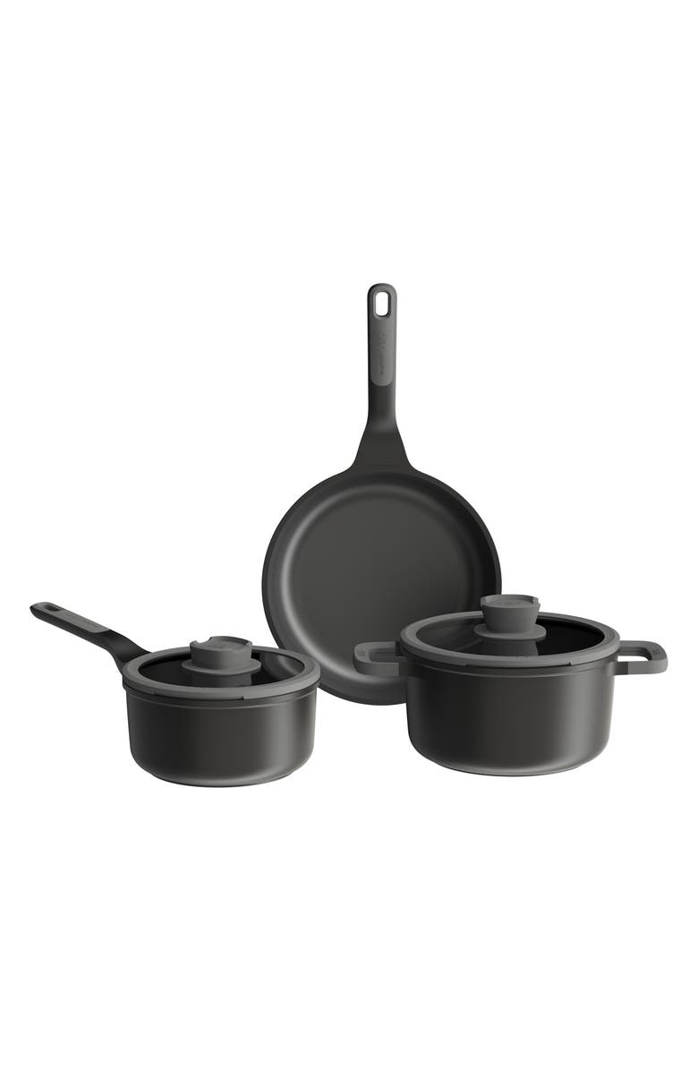 BergHOFF Leo Stone+ 5-Piece Specialty Pan Set, Alternate, color, Black
